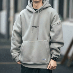 Light gray comfortable streetwear and casual hoodie